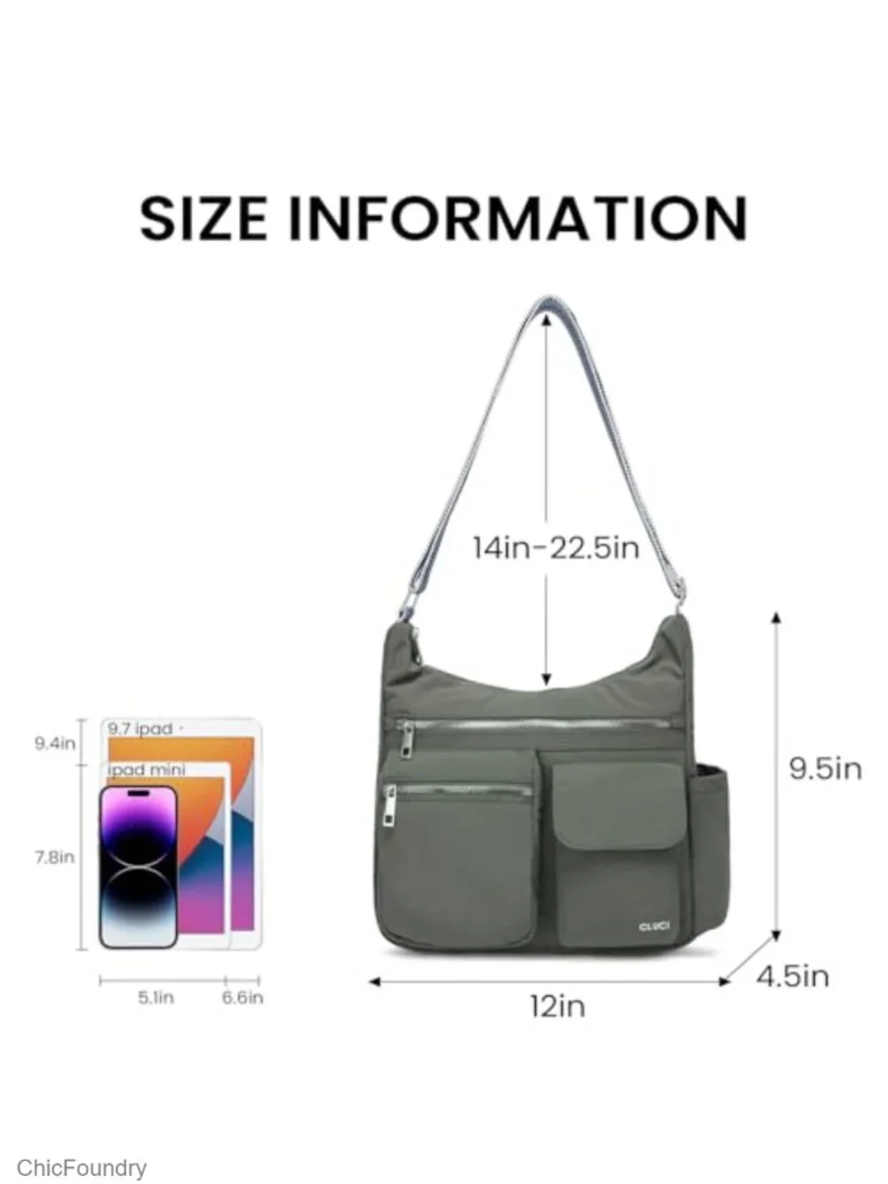Anti Theft Crossbody Bag for Women Travel Water Resistant Oxford Nylon